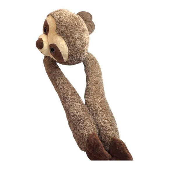 Vintage Hugfun Plush Sloth Stuffed Animal Toy Brown Tan Soft & Cuddly Large 24" - Picture 3 of 10